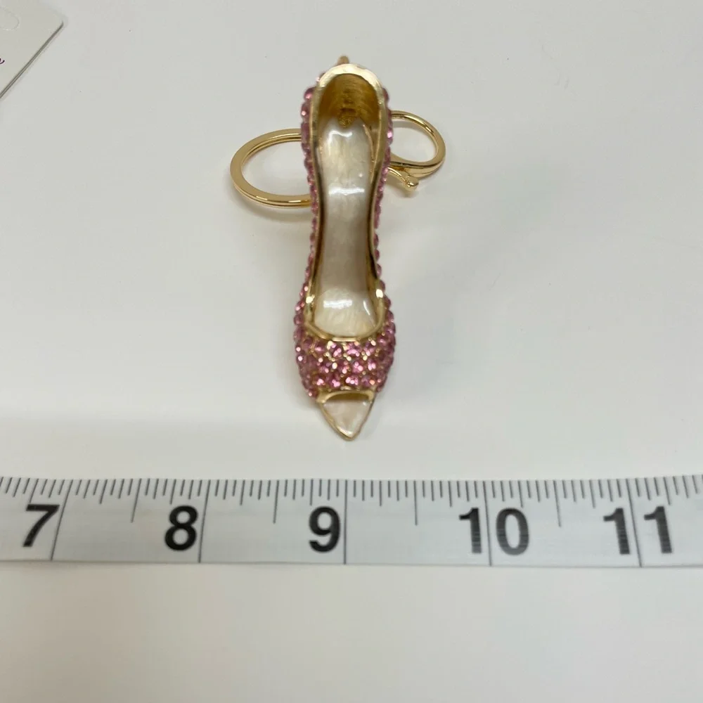 Pink and Gold High Heel Bag Charm